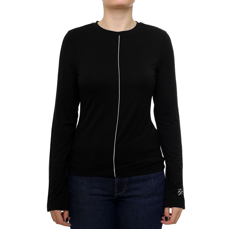 Ženska majica Karl Lagerfeld Contrast piping lslv top