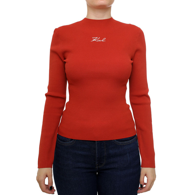 Ženska majica Karl Lagerfeld Lslv ribbed mock neck