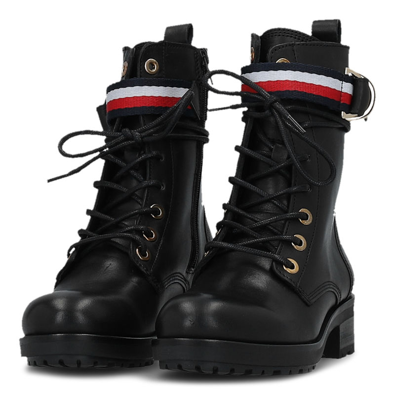 Tommy hilfiger corporate online ribbon biker boots