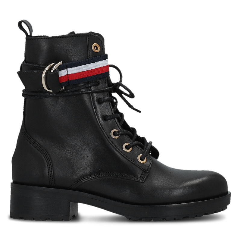 Ženske čizme Tommy Hilfiger CORPORATE RIBBON BIKERBOOT