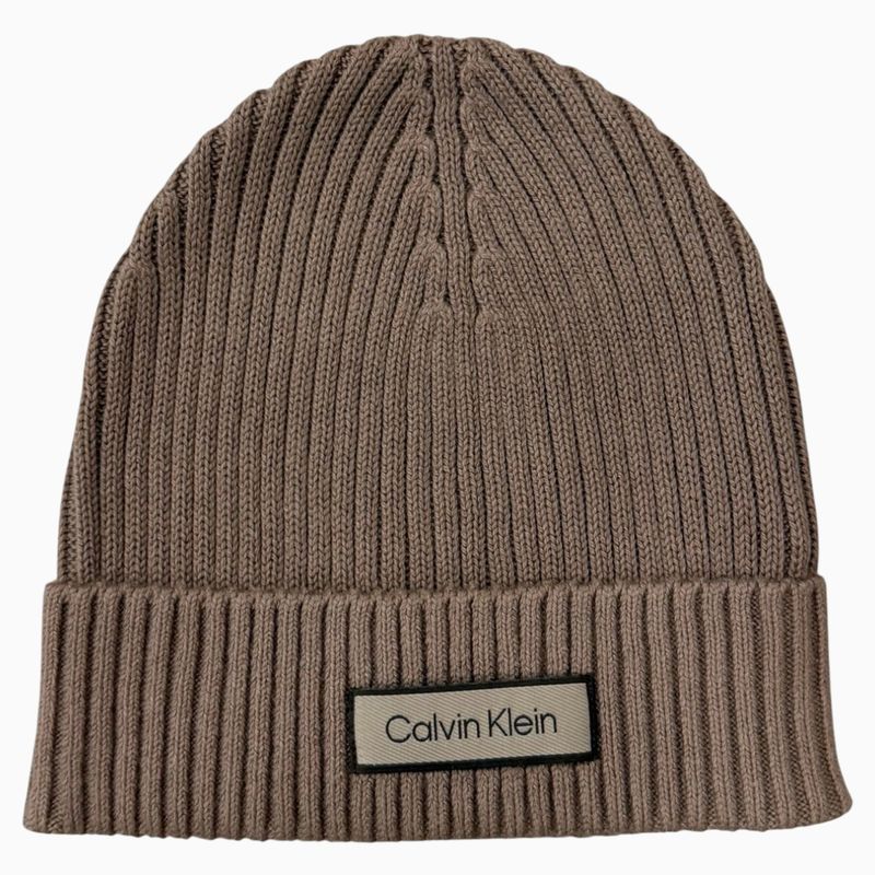 Muška kapa Calvin Klein patch chunky rib cotton beanie