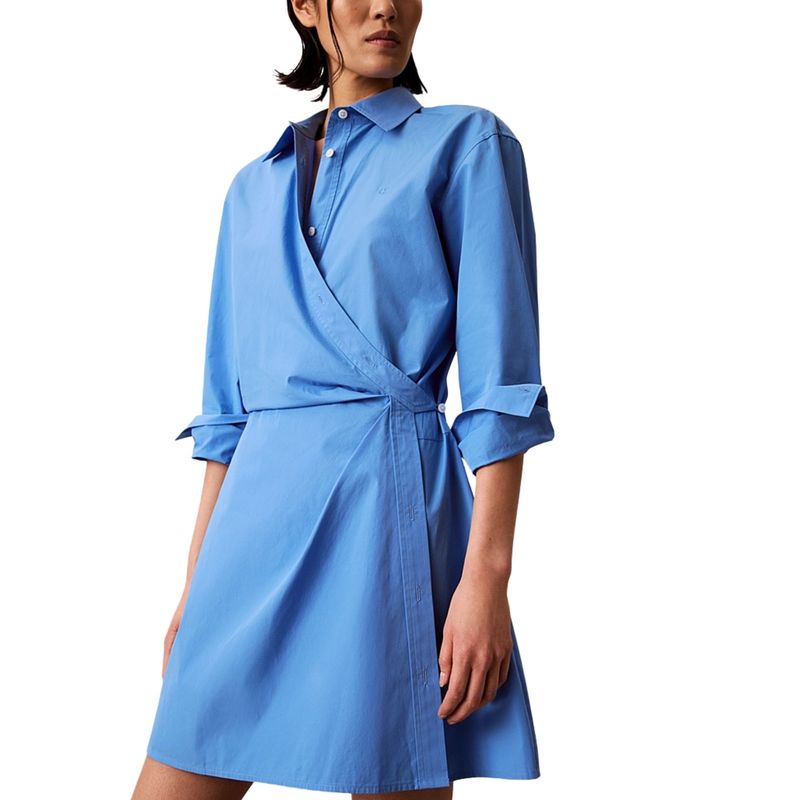Ženska haljina Calvin Klein cotton poplin mini shirtdress