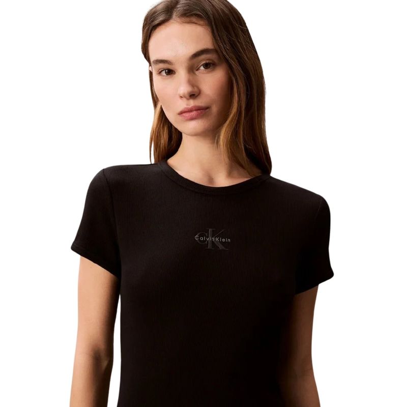 Ženska haljina Calvin Klein ss monologo 2x2 baby rib mini dr