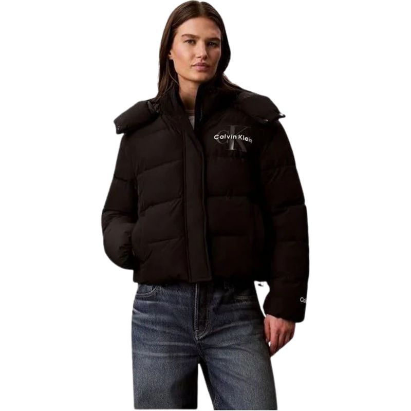 Ženska jakna Calvin Klein matte mw monologo short puffer