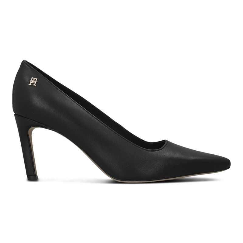 Ženske cipele sa štiklom Tommy Hilfiger th logo leather pump slanted hl