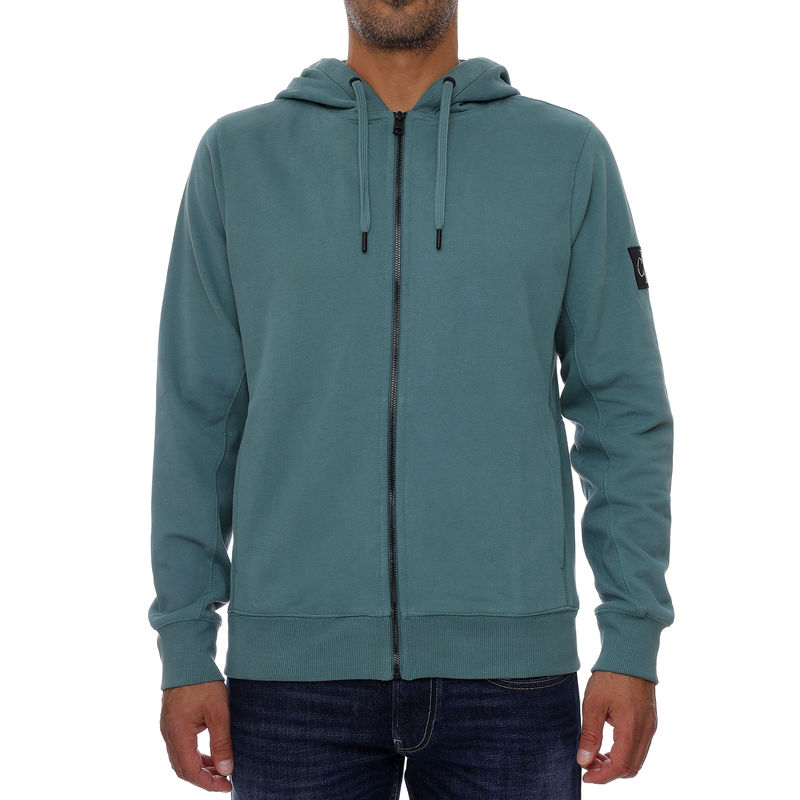 Muški duks Calvin Klein MONOGRAM BADGE ZIP UP HOODIE