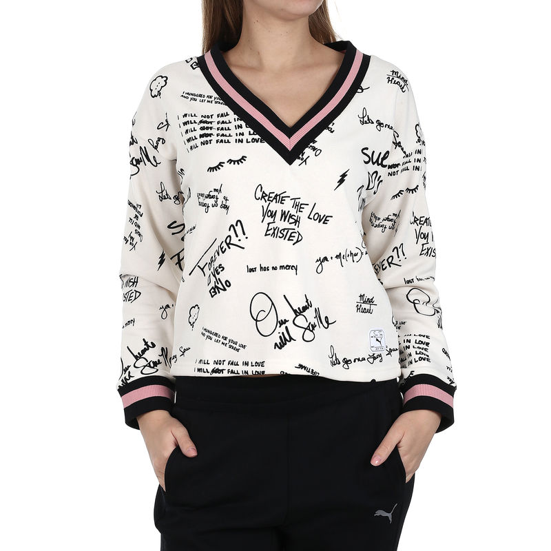 Ženski duks Puma x SUE TSAI AOP V-neck Sweater