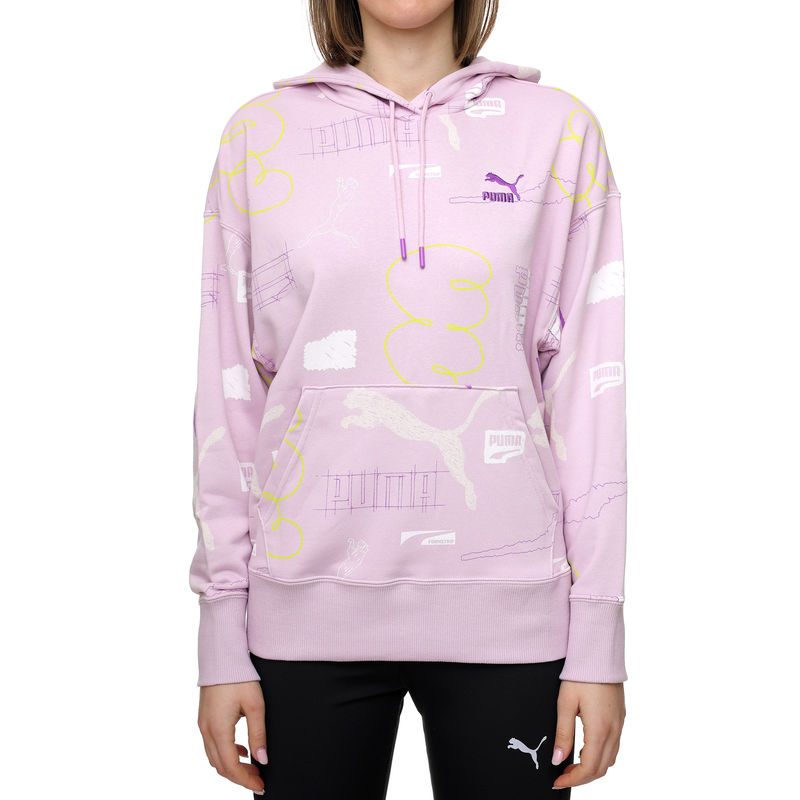 Ženski duks Puma Classics brand love aop hoodie tr