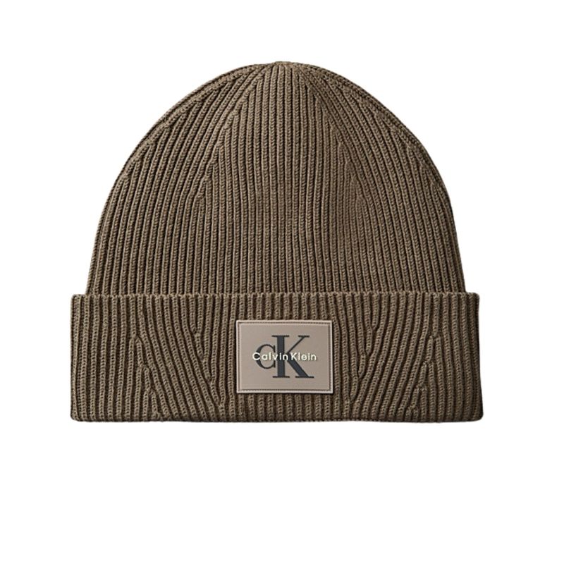 Muška kapa Calvin Klein Mono﻿logo patch rib beanie
