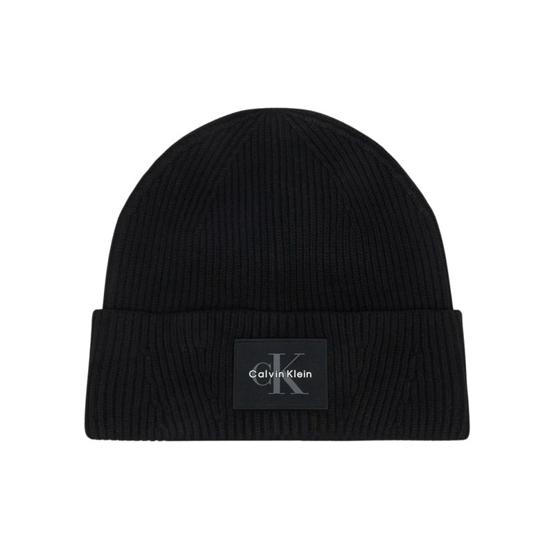 Muška kapa Calvin Klein Mono﻿logo patch rib beanie