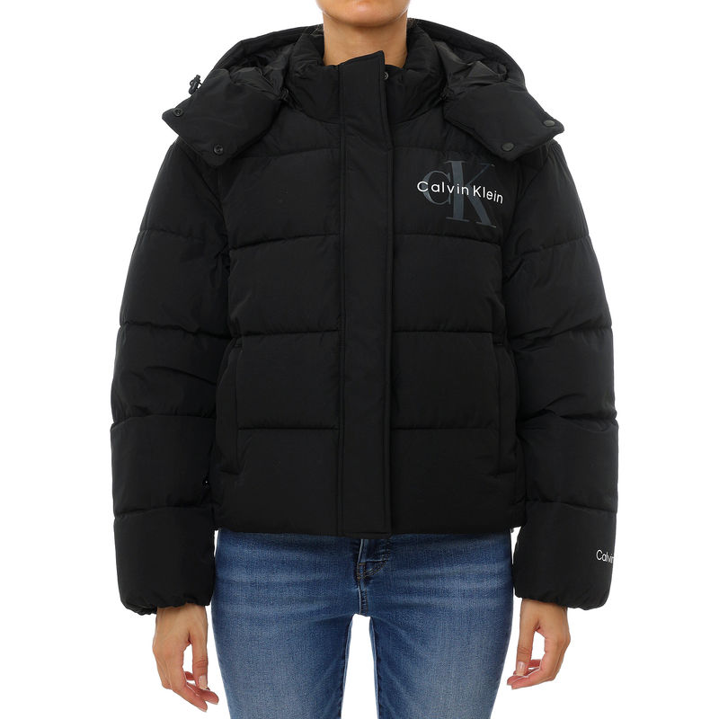 Ženska jakna Calvin Klein matte mw monologo short puffer
