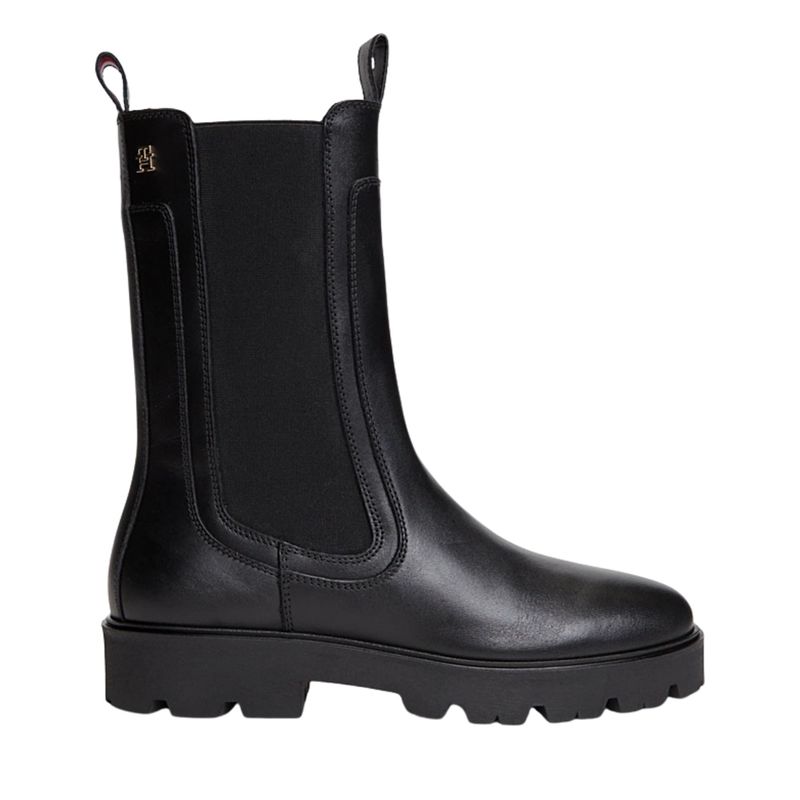 Ženske čizme Tommy Hilfiger th stud leather high chelsea