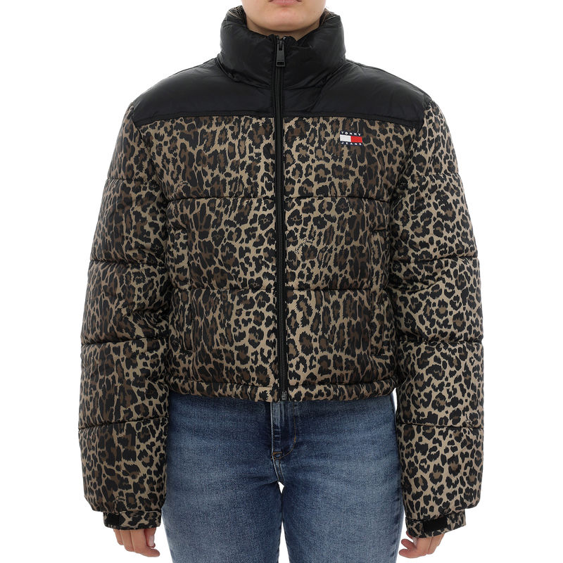 Ženska jakna Tommy Hilfiger Tjw cropped leopard puffer