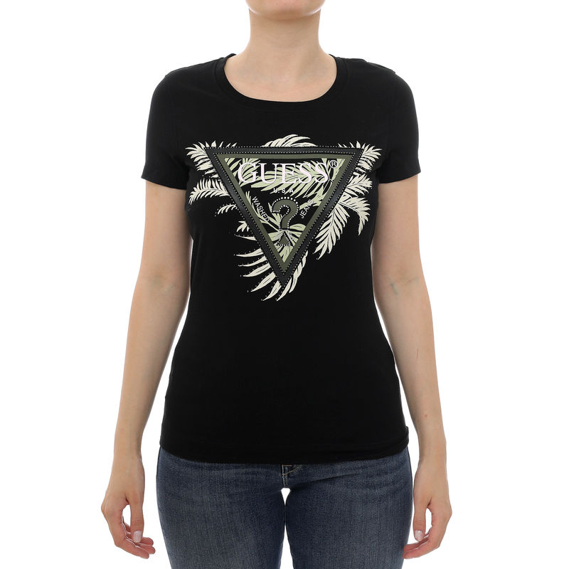 Ženska majica Guess Cn ss triangle palm print