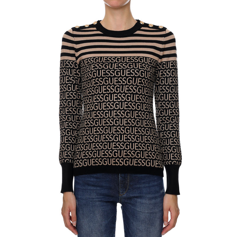 Ženski džemper GUESS JEANS LS GUESS LOGO JACQUARD SWTR