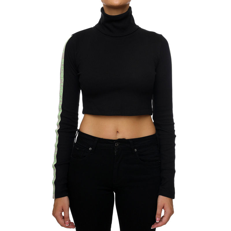 Ženska rolka Calvin Klein Logo Elastic Crop Rib Roll Neck