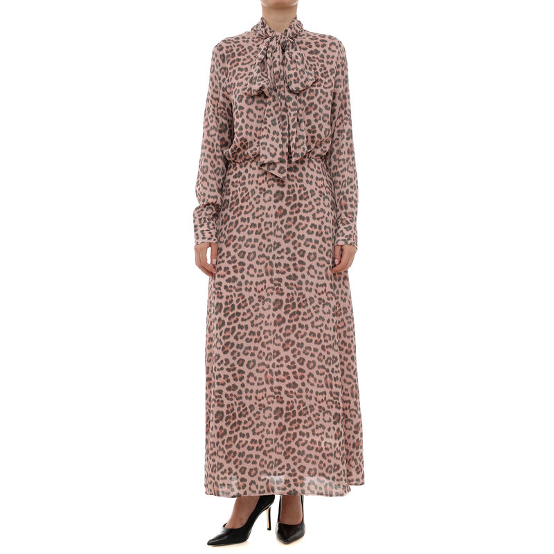 Ženska haljina Lola by Maite animal print tie dress