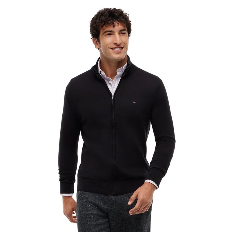 Muški džemper Tommy Hilfiger essential cotton zip thru
