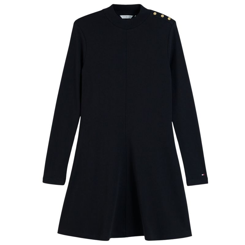 Ženska haljina Tommy Hilfiger cody f&f mock-nk ls dress