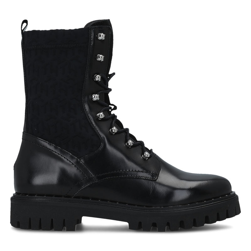 Ženske čizme Tommy Hilfiger-MATERIAL MIX TH BOOTIE