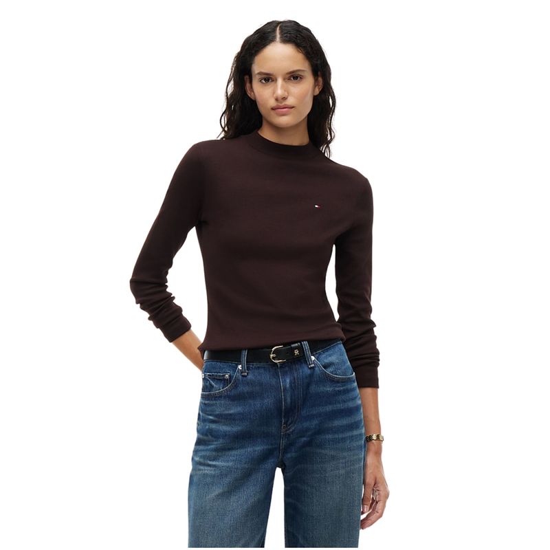 Ženski duks Tommy Hilfiger slim cody mock-nk ls