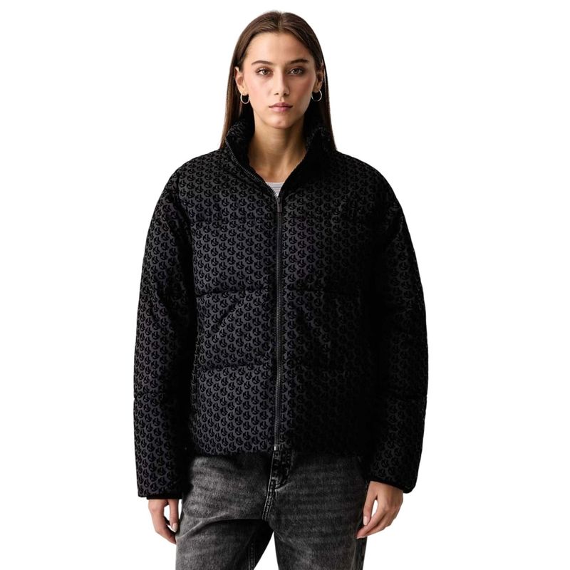 Ženska jakna Karl Lagerfeld Jeans flocked monogram puffer