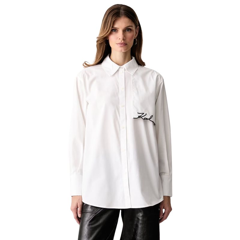 Ženska košulja Karl Lagerfeld Signature poplin shirt