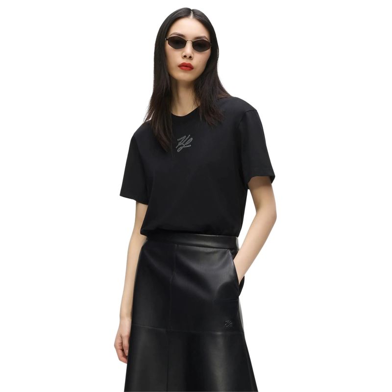 Ženska majica Karl Lagerfeld Rhinestone autograph t-shirt