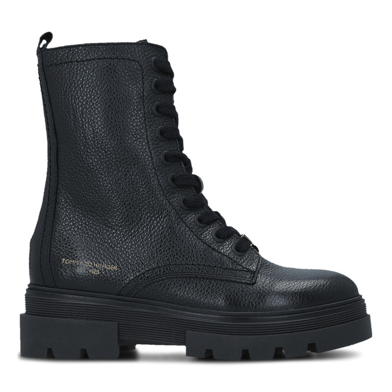 Ženske čizme TOMMY HILFIGER MONOCHROMATIC LACE UP BOOT