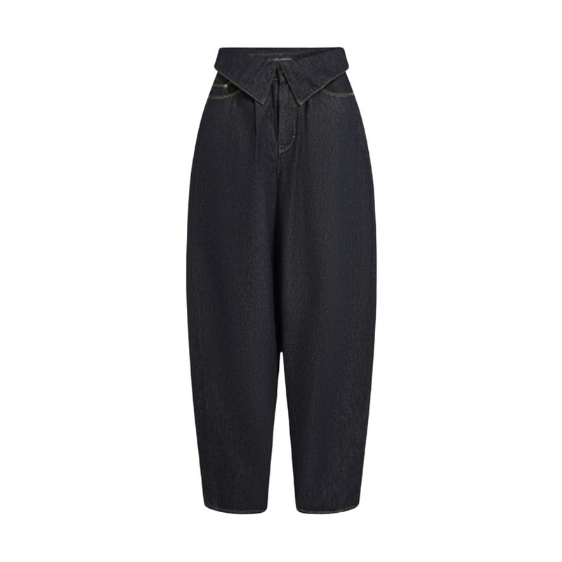 Ženske farmerke Karl Lagerfeld Fold over wide denim pants