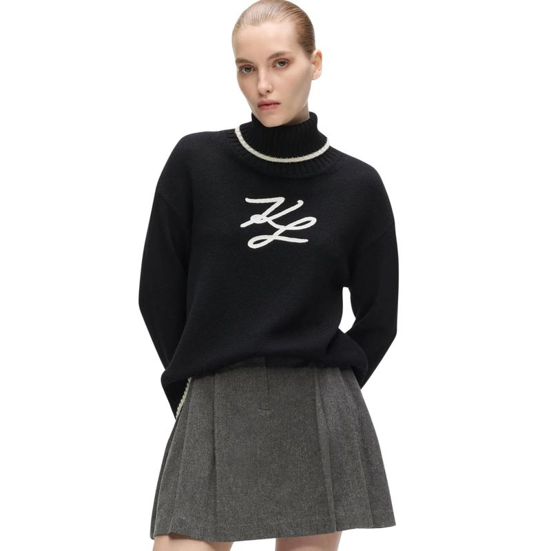 Ženski džemper Karl Lagerfeld Soutache turtleneck sweater