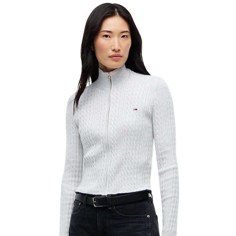 Ženski džemper Tommy Hilfiger Tjw micro cable zipthru swtr ext