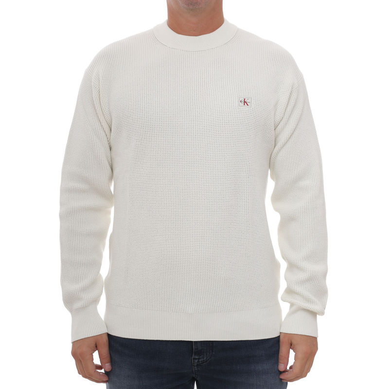 Muški džemper Calvin Klein Ls ez cotton waffle crwnk swtr 9