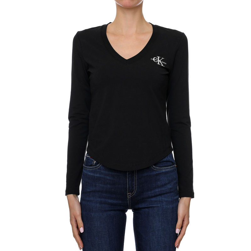 Ženska majica Calvin Klein Monologo Long Sleeves V-Neck Tee