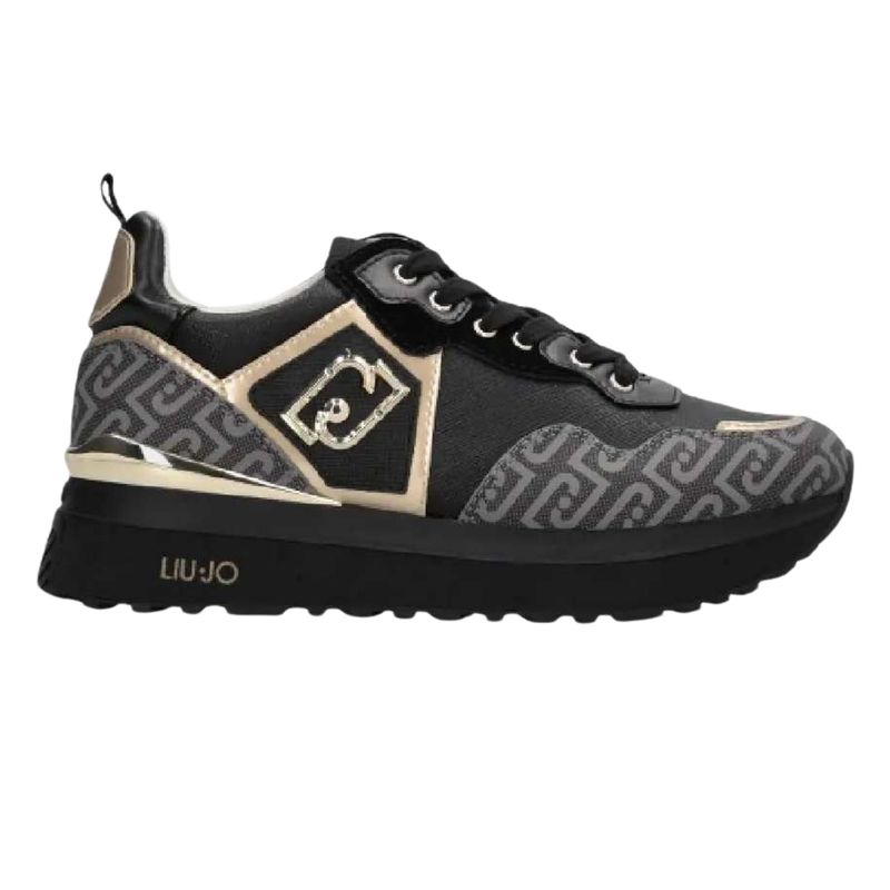 Ženske patike Liu Jo Liu jo maxi wonder 01 - sneaker monogram saffiano black