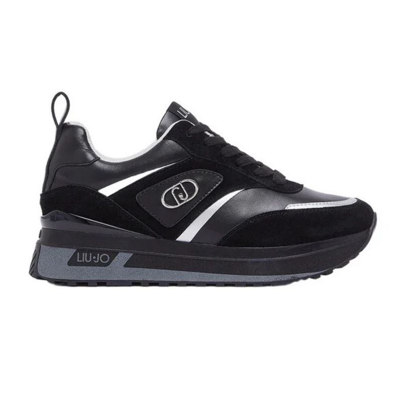 Ženske patike Liu Jo Liu jo maxi wonder 97 - sneaker cow suede/calf leath black