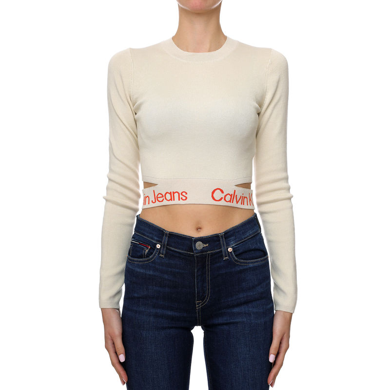Ženski džemper Calvin Klein Waist Logo Intarsia Sweater