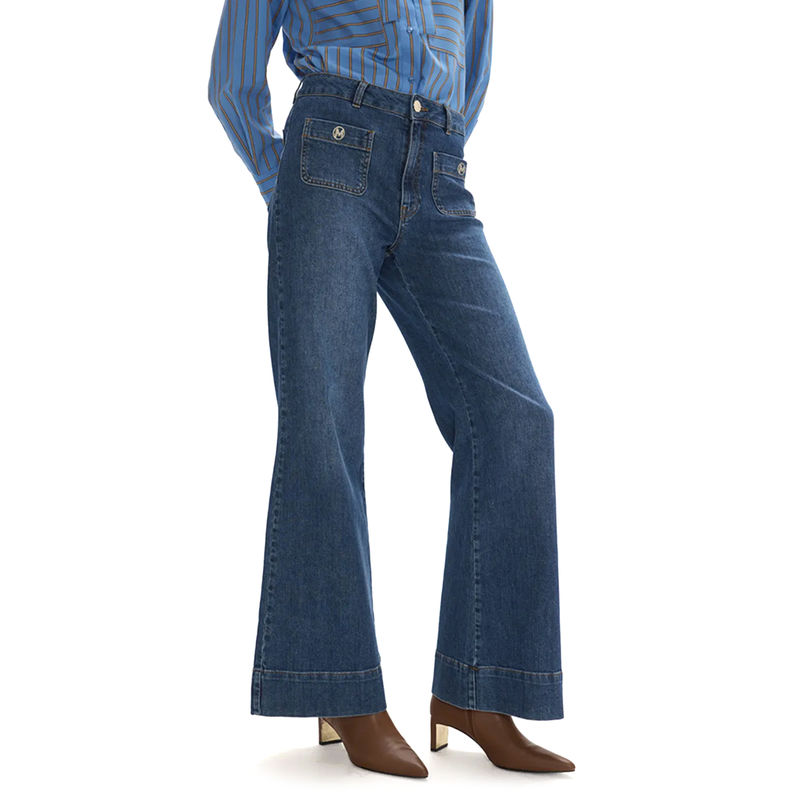 Ženske farmerke Maite Straight leg jeans with custom snap on front pockets