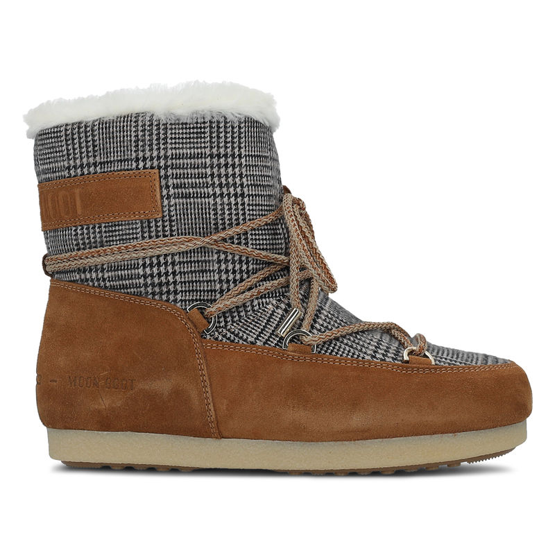 Ženske čizme Moon Boot FAR SIDE LOW FUR TARTAN WHISKY