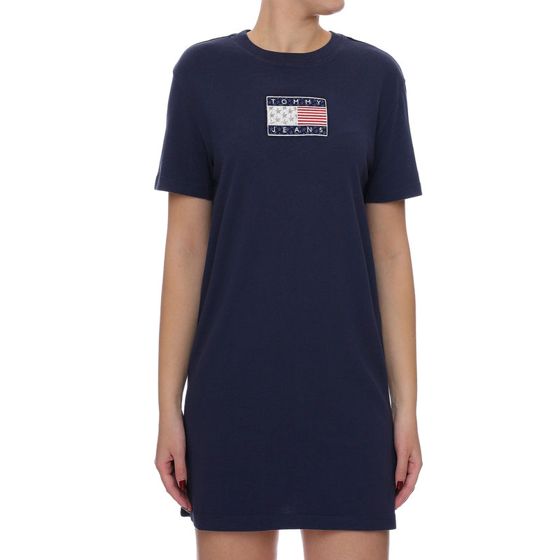 Ženska haljina Tommy Hilfiger-LOGO TEE DRESS