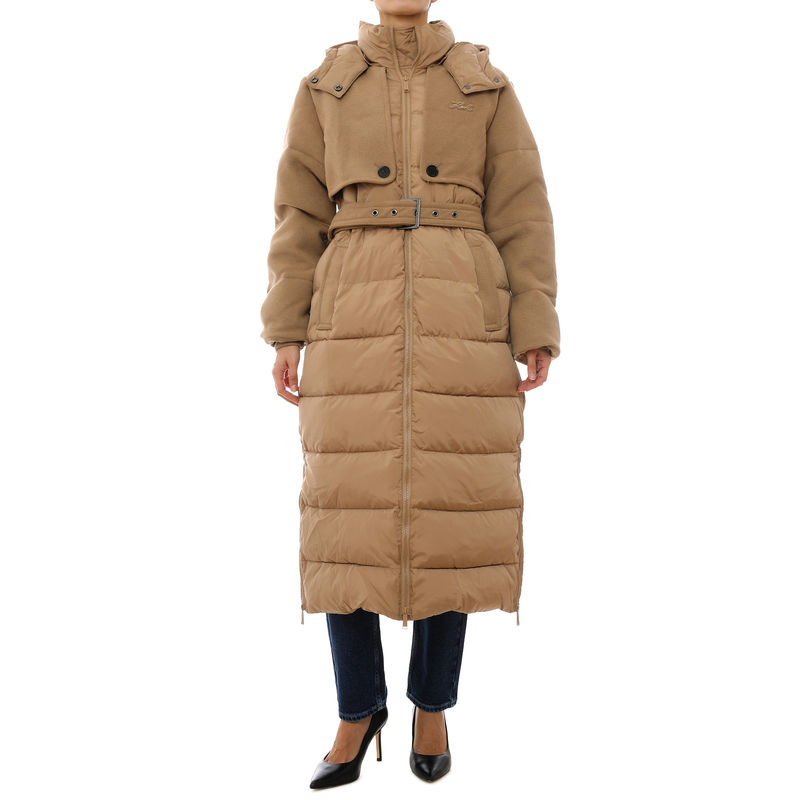 Ženska jakna Karl Lagerfeld Fabric mix long puffer