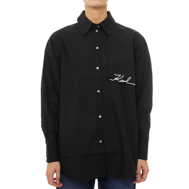 Ženska košulja Karl Lagerfeld Signature poplin shirt