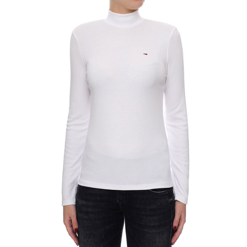 Ženska majica Tommy Hilfiger-RIB MOCK NECK LONGSLEEVE