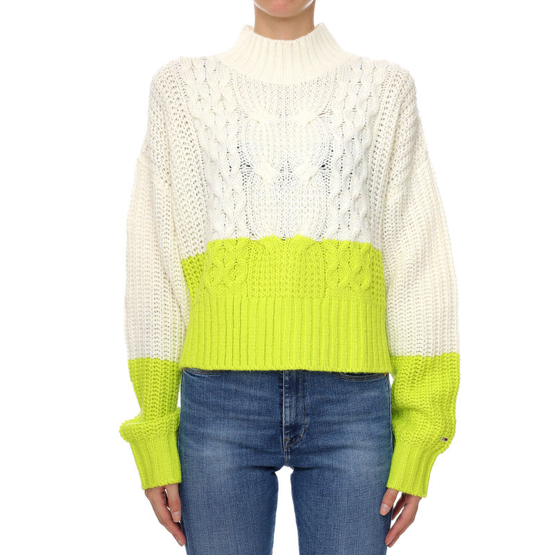 Ženski džemper Tommy Hilfiger TJW CHUNKY COLORBLOCK SWEATER