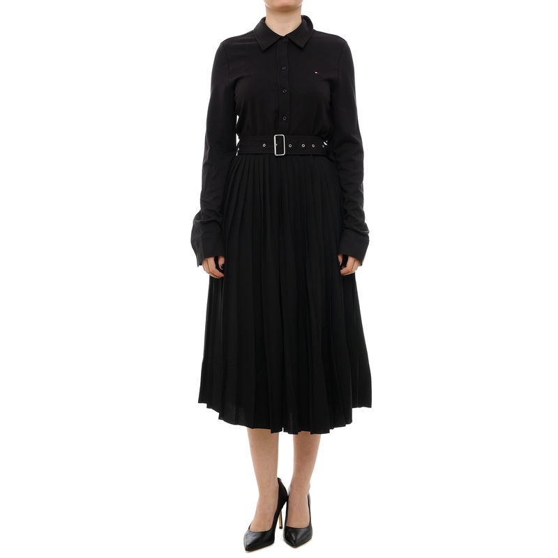 Ženska haljina Tommy Hilfiger Interlock mix media polo drs ls