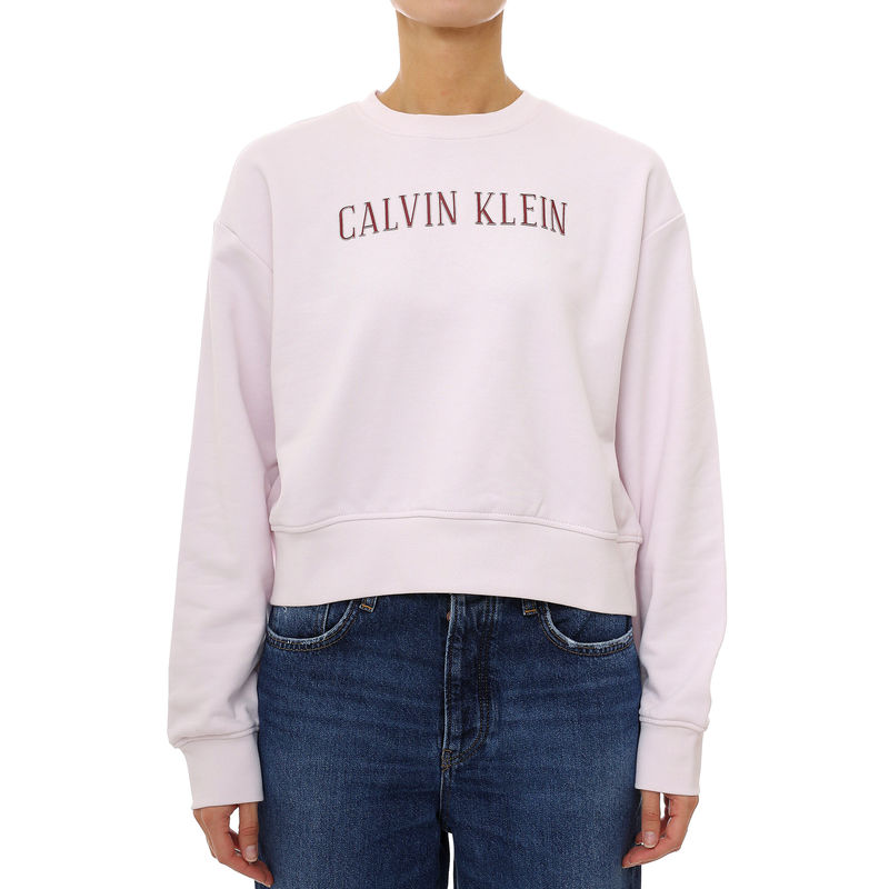 Ženski duks Calvin Klein Ls cropped terry varsity logo c