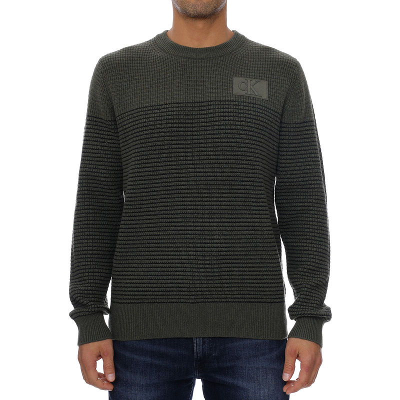 Muški džemper Calvin Klein TEXTURED STRIPED CN SWEATER