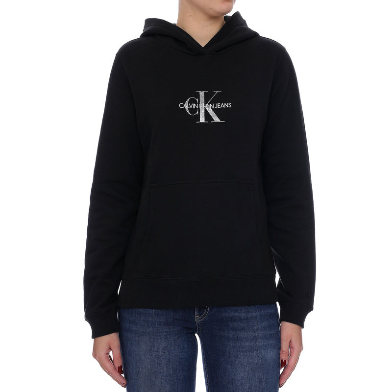 Ženski duks Calvin Klein GLITTER MONOGRAM HOODIE