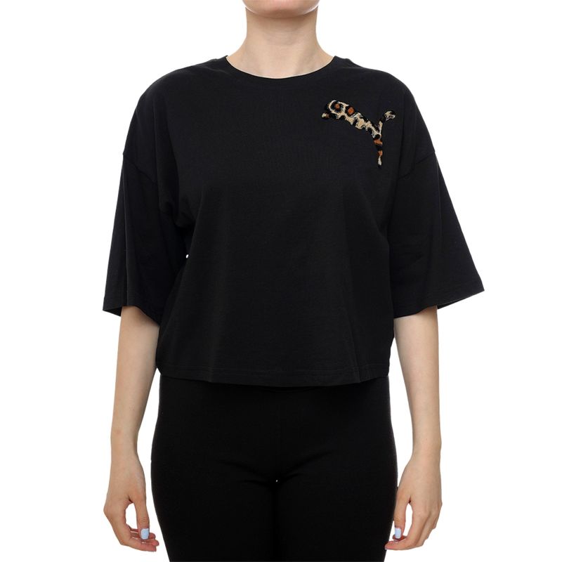 Ženska majica Puma Wardrobe ess leo luxe graphic short tee