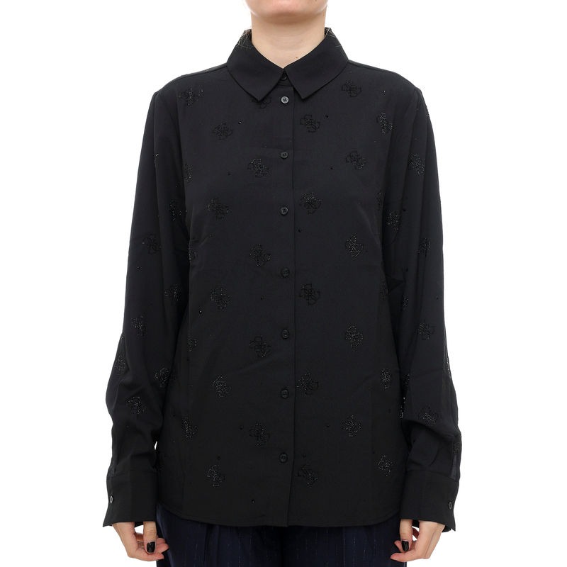 Ženska košulja Guess Ls Flore logo hotfix shirt